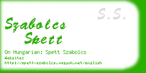 szabolcs spett business card